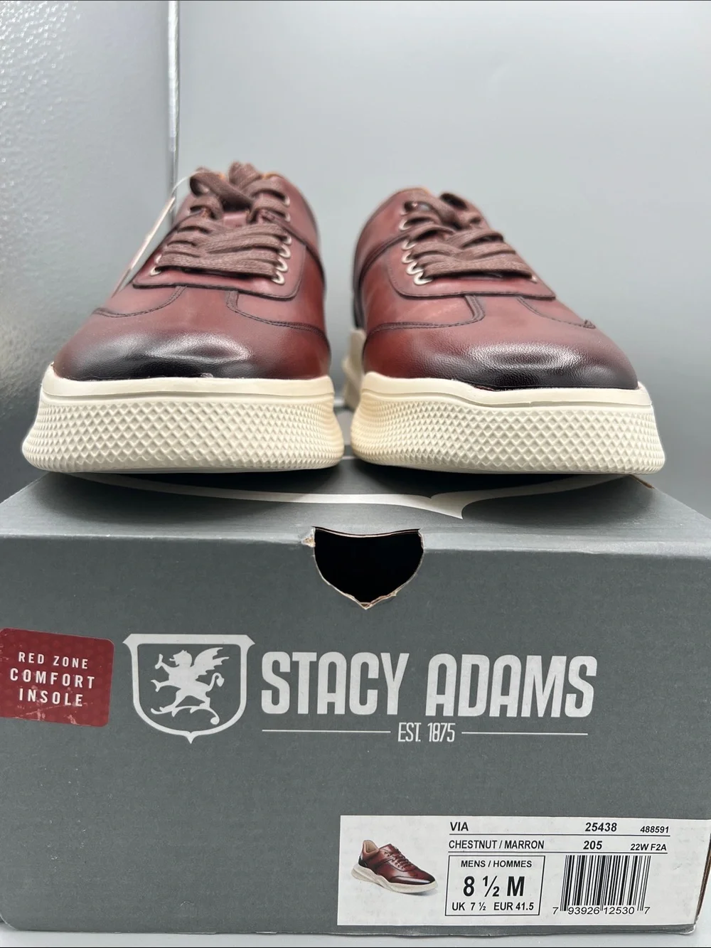 Stacy Adams Chestnut Leather Oxfords